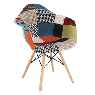 Kondela Kreslo, patchwork/buk, TOBO 4 NEW
