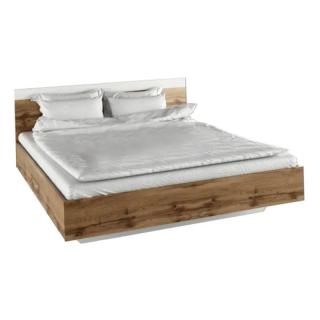 Kondela Manželská posteľ, GABRIELA, 160x200, dub wotan/biela