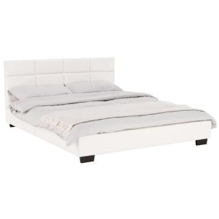 Kondela Manželská posteľ MIKEL, 160x200, biela textilná koža