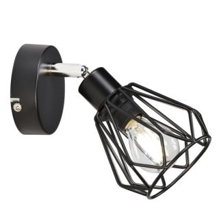 Kondela Nástenná lampa, čierna/kov, OKIRA TYP 2
