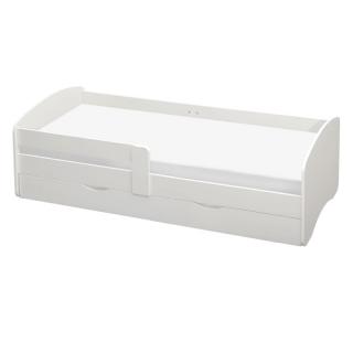 Kondela Posteľ s roštom a úložným priestorom 90x200, biela, COCOLINO