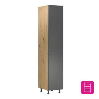 Kondela Potravinová skrinka, dub artisan/sivý mat, univerzálna, LANGEN D40SP