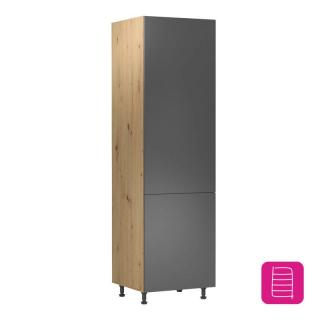 Kondela Potravinová skrinka, dub artisan/sivý mat, univerzálna, LANGEN D60R