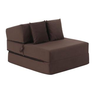 Kondela, Skladací matrac/kreslo, 2v1, hnedá Taupe, PELOS