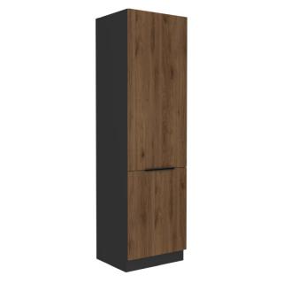 Kondela Skrinka na vstavanú chladničku, orech okapi/čierna, MENZO 60 LO-210 2F