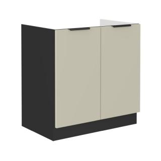 Kondela Spodná drezová skrinka, cashmere/čierna, ARAKA 80 ZL 2F BB