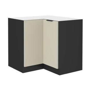 Kondela Spodná rohová skrinka, cashmere/čierna, ARAKA 90x90 DN 2F BB