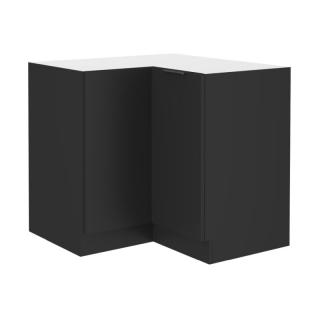 Kondela Spodná rohová skrinka, čierna, SIBER 90x90 DN 2F BB