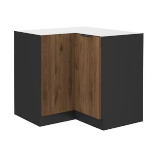 Kondela Spodná rohová skrinka, orech okapi/čierna, MENZO 90x90 DN 2F BB