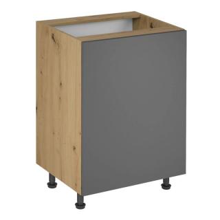 Kondela Spodná skrinka, dub artisan/sivý mat, univerzálna, LANGEN D60