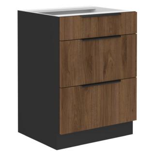 Kondela Spodná skrinka, orech okapi/čierna, MENZO 60 D 3S BB