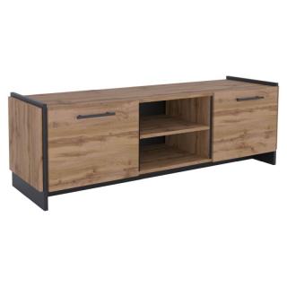 Kondela, TV stolík, dub wotan/čierna, AMONI 2D