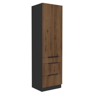 Kondela Vysoká skrinka, orech okapi/čierna, MENZO 60 DKS-210 3S1F
