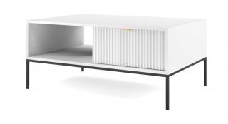 Konferenčný stolík NOVA L104, biela/čierna