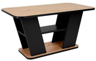 Konferenčný stolík PLATON ARTISAN, čierny mat-dub artisan
