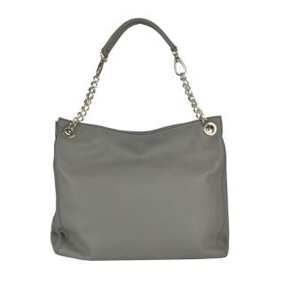 Kožená elegantná kabelka č.8246 v šedej farbe
