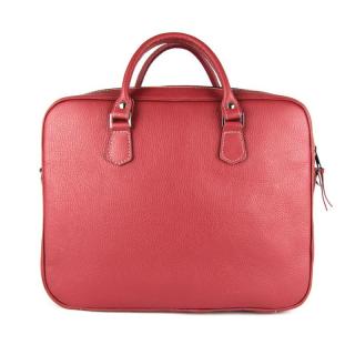 Kožená pánska pracovná cestovná taška č.8658 v červenej farbe
