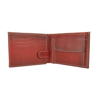 Kožená peňaženka č.8552 v červenej farbe, ručne tieňovaná