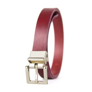 Kožený dámsky opasok ELEGANT GOLD, šírka 2.5cm, Ručná výroba na Slovensku - Bordová