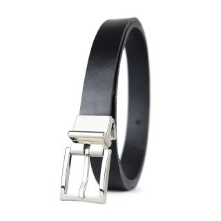 Kožený dámsky opasok GENTLE SILVER, šírka 2.5cm, Ručná výroba na Slovensku - Čierna