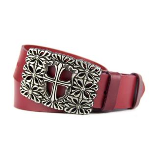 Kožený opasok ARTHUR, šírka 4cm, Slovenská výroba - Bordová