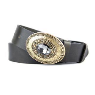 Kožený opasok BROOCH, šírka 4cm, Slovenská výroba - Olivová
