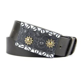 Kožený opasok RATCH, šírka 4cm, Slovenská výroba - Olivová