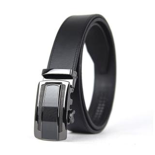 Kožený opasok s automatickou prackou BLACK CARBON - Čierna