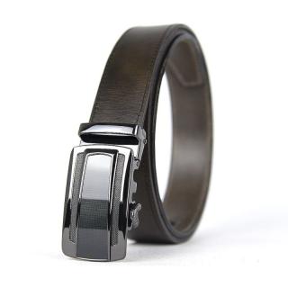 Kožený opasok s automatickou prackou BLACK CARBON - Olivová