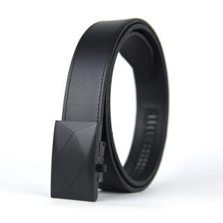 Kožený opasok s automatickou prackou BLACK POLYGON - Čierna