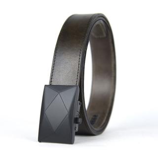 Kožený opasok s automatickou prackou BLACK POLYGON - Olivová