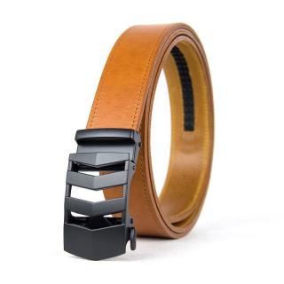 Kožený opasok s automatickou prackou BLACK RAILS, koňaková