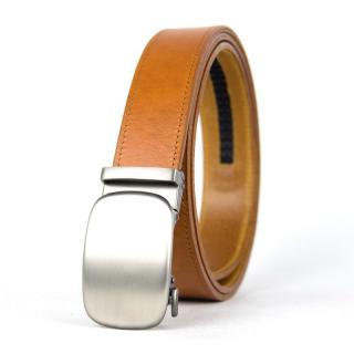 Kožený opasok s automatickou prackou NICKEL STANDARD, koňaková
