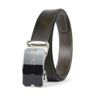 Kožený opasok s automatickou prackou SILVER GLASS - Olivová