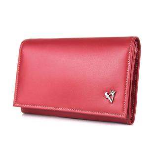 Luxusná dámska kožená peňaženka v červenej farbe