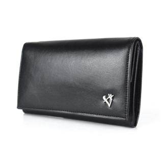 Luxusná dámska kožená peňaženka v čiernej farbe