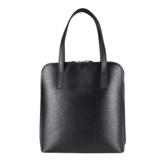 Luxusná kožená kabelka 8192 s reliéfnym dezénom kože v čiernej farbe