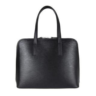 Luxusná kožená kabelka 8196 s reliéfnym dezénom kože v čiernej farbe