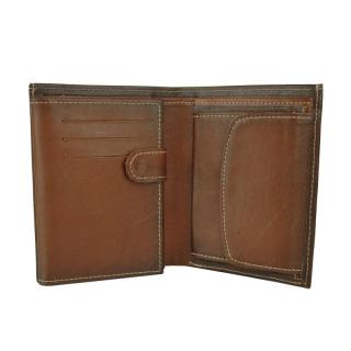 Luxusná kožená peňaženka č.8560 ručne tieňovaná v Cigaro farbe, ručne tieňovaná