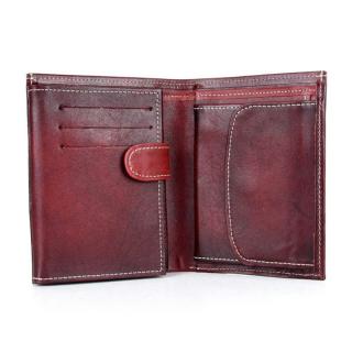Luxusná kožená peňaženka č.8560 v bordovej farbe, ručne tieňovaná