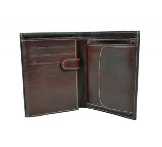 Luxusná kožená peňaženka č.8560 v tmavo hnedej farbe