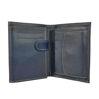 Luxusná kožená peňaženka č.8560 v tmavo modrej farbe, ručne tieňovaná