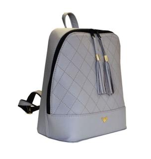 Luxusný dámsky kožený ruksak z prírodnej kože v šedej farbe