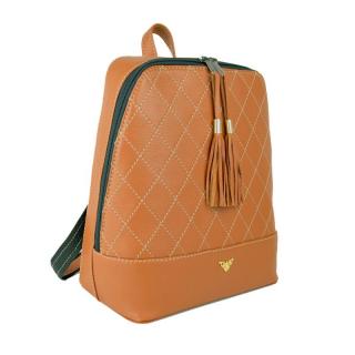 Luxusný dámsky kožený ruksak z prírodnej kože v tehlovej farbe