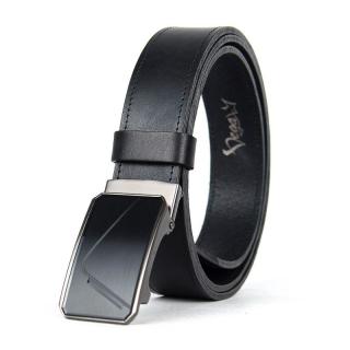 Luxusný kožený opasok s brzdou, šírka 3.5cm – UNLOCK, čierna