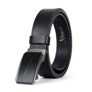 Luxusný kožený opasok s brzdou, šírka 3.5cm – WAVY, čierna