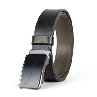 Luxusný kožený opasok s brzdou, šírka 3.5cm – WAVY, olivová