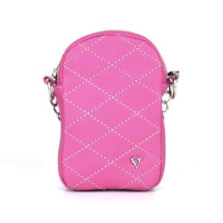 Malá kožená kabelka na mobil v ružovej farbe