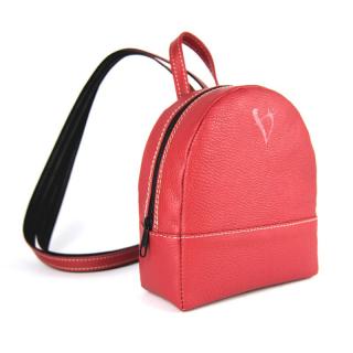 Malý módny ruksak z pravej kože č.8748 v červenej farbe