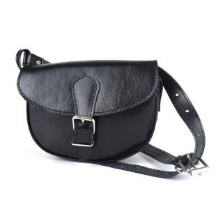 Módna MINI kožená kabelka v čiernej farbe
